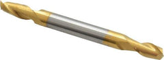 Hertel - 11/64", 5/16" LOC, 3/16" Shank Diam, 2" OAL, 2 Flute, Solid Carbide Square End Mill - Double End, TiN Finish, 30° Helix, Centercutting - Eagle Tool & Supply