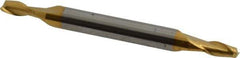 Hertel - 5/32", 7/16" LOC, 3/16" Shank Diam, 3" OAL, 2 Flute, Solid Carbide Square End Mill - Double End, TiN Finish, 30° Helix, Centercutting - Eagle Tool & Supply