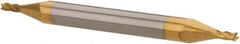 Hertel - 3/64", 3/32" LOC, 1/8" Shank Diam, 1-1/2" OAL, 4 Flute, Solid Carbide Square End Mill - Double End, TiN Finish, 30° Helix, Centercutting, Right Hand Cut - Eagle Tool & Supply