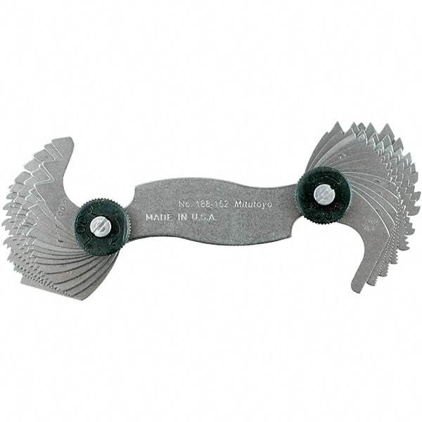 Mitutoyo - Screw Pitch Gages Threads per Inch Range: 4 - 56 Pitch Range (mm): 0.50-6.00 - Eagle Tool & Supply