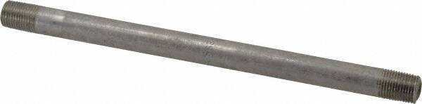 Merit Brass - Schedule 80, 1/8" Pipe x 6" Long, Grade 304/304L Stainless Steel Pipe Nipple - Seamless & Threaded - Eagle Tool & Supply