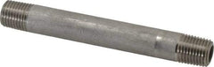 Merit Brass - Schedule 80, 1/4" Pipe x 4" Long, Grade 304/304L Stainless Steel Pipe Nipple - Seamless & Threaded - Eagle Tool & Supply