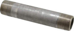 Merit Brass - Schedule 80, 1" Pipe x 6" Long, Grade 304/304L Stainless Steel Pipe Nipple - Seamless & Threaded - Eagle Tool & Supply