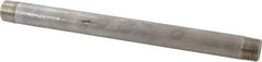 Merit Brass - Schedule 80, 3/4" Pipe x 12" Long, Grade 316/316L Stainless Steel Pipe Nipple - Seamless & Threaded - Eagle Tool & Supply