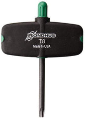 Bondhus - T8 Standard Torx Key - Wing Handle, Protanium High Torque Steel, 1-1/2" Length Under Head, 3" OAL - Eagle Tool & Supply