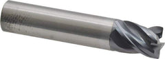 SGS - 1/2", 4 Flute, Single End, Solid Carbide, 0.0250 - 0.0300" Corner Radius End Mill - 2-1/2" OAL, Right Hand Flute, 5/8" LOC, Right Hand Cut - Eagle Tool & Supply