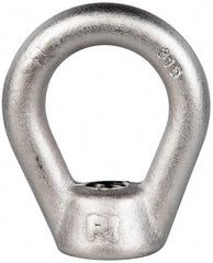 Gibraltar - 5,000 Lb Capacity, 5/8-11 Thread, Stainless Steel Lifting Eye Nut - Grade 316, 3" High, 1-1/2" Inside & 2-1/2" Outside Eye Diam, 1-3/8" Bell/Base Width - Eagle Tool & Supply