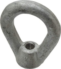 Gibraltar - 2,700 Lb Capacity, 3/8-16 Thread, Galvanized Finsih, Carbon Steel Heavy Duty Lifting Eye Nut - Grade C-1030, 2-1/2" High, 1-1/4" Inside & 2" Outside Eye Diam, 7/8" Bell/Base Width - Eagle Tool & Supply