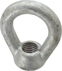 Gibraltar - 5,000 Lb Capacity, 3/4-10 Thread, Galvanized Finsih, Carbon Steel Heavy Duty Lifting Eye Nut - Grade C-1030, 3" High, 1-1/2" Inside & 2-1/2" Outside Eye Diam, 1-3/8" Bell/Base Width - Eagle Tool & Supply