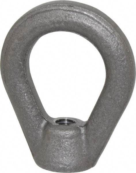 Gibraltar - 2,700 Lb Capacity, 3/8-16 Thread, Self Colored, Carbon Steel Heavy Duty Lifting Eye Nut - Grade C-1030, 2-1/2" High, 1-1/4" Inside & 2" Outside Eye Diam, 7/8" Bell/Base Width - Eagle Tool & Supply