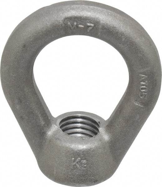 Gibraltar - 5,000 Lb Capacity, 3/4-10 Thread, Self Colored, Carbon Steel Heavy Duty Lifting Eye Nut - Grade C-1030, 3" High, 1-1/2" Inside & 2-1/2" Outside Eye Diam, 1-3/8" Bell/Base Width - Eagle Tool & Supply