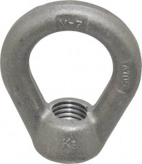 Gibraltar - 5,000 Lb Capacity, 3/4-10 Thread, Self Colored, Carbon Steel Heavy Duty Lifting Eye Nut - Grade C-1030, 3" High, 1-1/2" Inside & 2-1/2" Outside Eye Diam, 1-3/8" Bell/Base Width - Eagle Tool & Supply