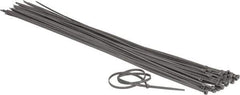 Made in USA - 48-9/16" Long Gray Nylon Standard Cable Tie - 175 Lb Tensile Strength, 2.29mm Thick, 4" Max Bundle Diam - Eagle Tool & Supply