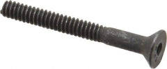 Value Collection - #6-32 UNC Hex Socket Drive, 82° Flat Screw - Alloy Steel, Black Oxide Finish, Partially Threaded, 1-1/4" OAL - Eagle Tool & Supply