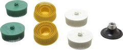 3M - 7 Piece, 2" Diam, Bristle Disc Power Brush Set - Ceramic Aluminum Oxide Abrasive - Eagle Tool & Supply