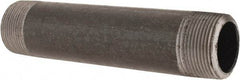 Made in USA - Schedule 80, 1-1/4" Diam x 7" Long Black Pipe Nipple - Threaded - Eagle Tool & Supply