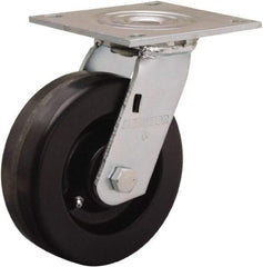 Hamilton - 6" Diam x 2" Wide x 7-1/2" OAH Top Plate Mount Swivel Caster - Phenolic, 900 Lb Capacity, Straight Roller Bearing, 5 x 5-1/2" Plate - Eagle Tool & Supply