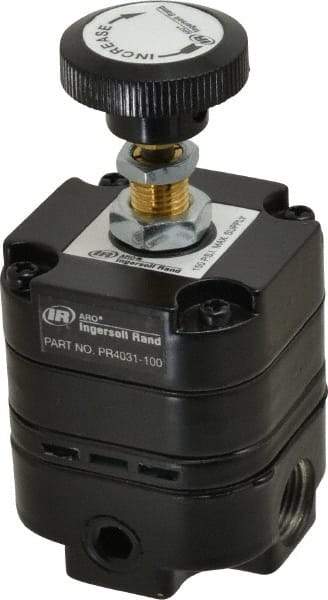 ARO/Ingersoll-Rand - 3/8 NPT Port, 14 CFM, Zinc Precision Constant Bleed Regulator - 2 to 120 psi Range, 150 Max psi Supply Pressure, 1/4" Gauge Port Thread, 2.12" Wide x 4.55" High - Eagle Tool & Supply