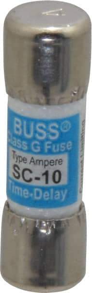 Cooper Bussmann - 170 VDC, 600 VAC, 10 Amp, Time Delay Size Rejecting/NonRejecting Fuse - Fuse Holder Mount, 1-5/16" OAL, 10 at DC, 100 at AC (RMS) kA Rating, 13/32" Diam - Eagle Tool & Supply