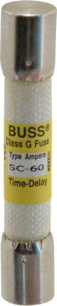 Cartridge Time Delay Fuse: G, 60 A, 10.41 mm Dia 10 kA at DC & 100 kA at AC (RMS)