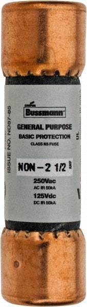 Cooper Bussmann - 125 VDC, 250 VAC, 2.5 Amp, Fast-Acting General Purpose Fuse - Fuse Holder Mount, 50.8mm OAL, 50 at AC/DC kA Rating, 9/16" Diam - Eagle Tool & Supply