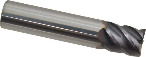 Niagara Cutter - 5/8", 3/4" LOC, 5/8" Shank Diam, 3" OAL, 5 Flute, Solid Carbide Square End Mill - Single End, TiAlN Finish, Spiral Flute, 45° Helix, Centercutting, Right Hand Cut, Right Hand Flute, Series S545 - Eagle Tool & Supply