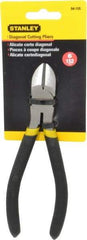 Stanley - 6" OAL, 7/16" Capacity, Cutting Pliers - 55/64" Jaw Length x 51/64" Jaw Width, Round Head, Cushion Grip Handle - Eagle Tool & Supply