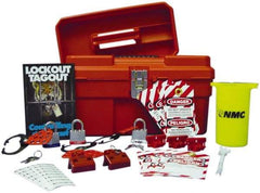 NMC - 40 Piece Electrical Lockout Kit - 3/4 Inch Vertical Shackle Clearance, Comes in Carrying Case - Eagle Tool & Supply