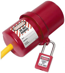 NMC - Plastic Plug Lockout - 3" Plug Size, 3/4 Max Cord Diam, 6" Lockout Length, 1 Padlock - Eagle Tool & Supply