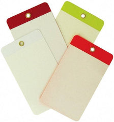 NMC - 3-1/4" High x 5-1/2" Long, Safety & Facility Blank Tag - 1 Side, Red Self-Laminated Unrippable Vinyl - Eagle Tool & Supply