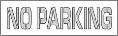 NMC - No Parking Stencil - 8 Inch High x 67 Inch Wide Character x 0.06 Inch Thick, Polyethylene, English - Eagle Tool & Supply