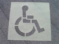 NMC - Handicapped Symbol Stencil - 38 Inch High x 34 Inch Wide Character x 0.06 Inch Thick, Polyethylene - Eagle Tool & Supply