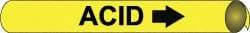 NMC - Pipe Marker with Acid Legend and Arrow Graphic - 4-5/8 to 5-7/8" Pipe Outside Diam, Black on Yellow - Eagle Tool & Supply