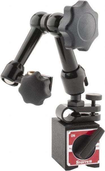 Starrett - 70 Lb Magnetic Force, Fine Adjustment Indicator Positioner & Holder with Base - Articulated Arm, Rectangular Base, 1" Base Height, 1-3/16" Base Length, 1-7/16" Base Width - Eagle Tool & Supply