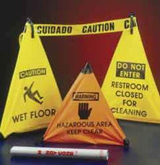 NMC - Warning - People Working, 18" High, Plastic Floor Sign - POP-UP, Orange, For Accident Prevention - Eagle Tool & Supply