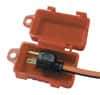 NMC - Plastic Plug Lockout - 110/220 Volt, 1-3/4" Plug Size, 1/2 Max Cord Diam, 3-1/4" Lockout Length, 1 Padlock - Eagle Tool & Supply