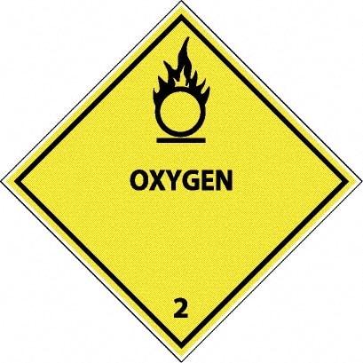 NMC - Oxygen DOT Shipping Label - 4" High x 4" Wide - Eagle Tool & Supply