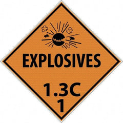 NMC - 10-3/4" Wide x 10-3/4" High, Rigid Plastic Placard - Black on Orange, UV Resistant, Chemical Resistant, Graffiti Proof - Eagle Tool & Supply
