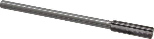 Interstate - 0.597" High Speed Steel 6 Flute Chucking Reamer - Straight Flute, 7/16" Straight Shank, 2" Flute Length, 8" OAL - Eagle Tool & Supply
