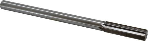 Interstate - 0.654" High Speed Steel 6 Flute Chucking Reamer - Straight Flute, 9/16" Straight Shank, 2-1/4" Flute Length, 9" OAL - Eagle Tool & Supply