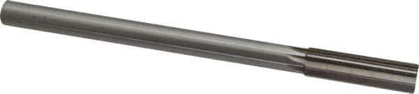 Interstate - 0.66" High Speed Steel 6 Flute Chucking Reamer - Straight Flute, 9/16" Straight Shank, 2-1/4" Flute Length, 9" OAL - Eagle Tool & Supply