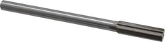 Interstate - 0.696" High Speed Steel 6 Flute Chucking Reamer - Straight Flute, 9/16" Straight Shank, 2-1/4" Flute Length, 9" OAL - Eagle Tool & Supply