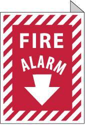 NMC - Fire Alarm, Aluminum Fire Sign - 9" Wide x 12" High - Eagle Tool & Supply