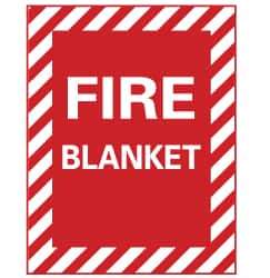 NMC - Fire Blanket, Plastic Fire Sign - 9" Wide x 12" High - Eagle Tool & Supply