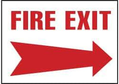 NMC - Fire Exit, Aluminum Fire Sign - 14" Wide x 10" High - Eagle Tool & Supply