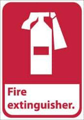 NMC - Fire Extinguisher, Aluminum Fire Sign - 10" Wide x 14" High - Eagle Tool & Supply