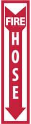 NMC - Fire Hose, Plastic Fire Sign - 4" Wide x 18" High - Eagle Tool & Supply