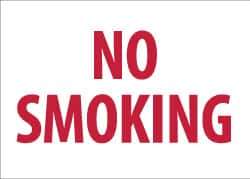 NMC - "No Smoking", 10" Long x 14" Wide, Aluminum Safety Sign - Rectangle, 0.04" Thick, Use for Smoking Regulations - Eagle Tool & Supply