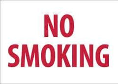 NMC - "No Smoking", 10" Long x 14" Wide, Aluminum Safety Sign - Rectangle, 0.04" Thick, Use for Smoking Regulations - Eagle Tool & Supply