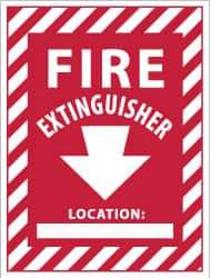NMC - Fire Extinguisher Location: ____, Plastic Fire Sign - 9" Wide x 12" High - Eagle Tool & Supply